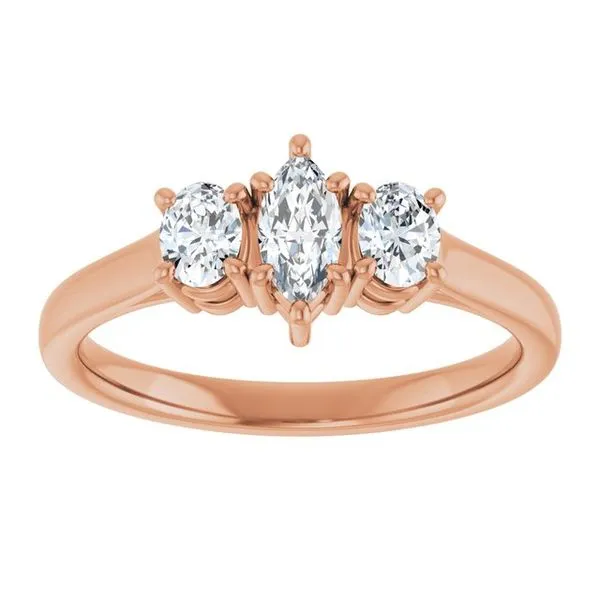 Three-Stone Engagement Ring Image 3 Hudson Valley Goldsmith New Paltz, NY