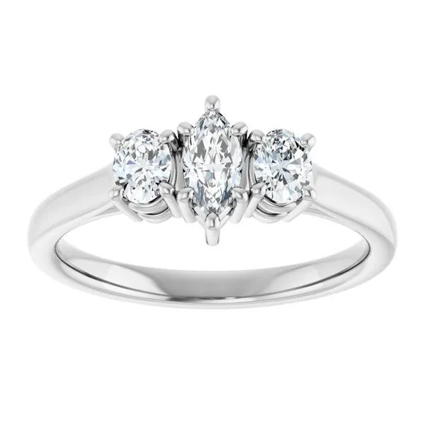 Three-Stone Engagement Ring Image 3 Vulcan's Forge LLC KANSAS CITY, MO