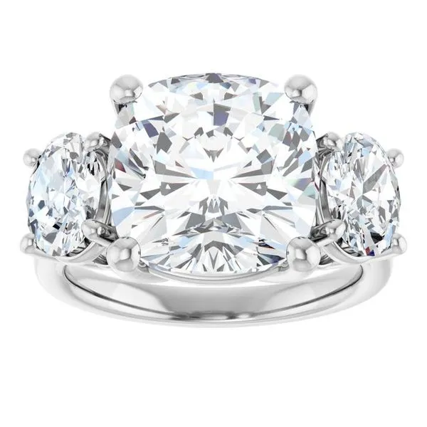Three-Stone Engagement Ring Image 3 Hudson Valley Goldsmith New Paltz, NY