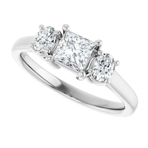 Three-Stone Engagement Ring Image 5 Hudson Valley Goldsmith New Paltz, NY