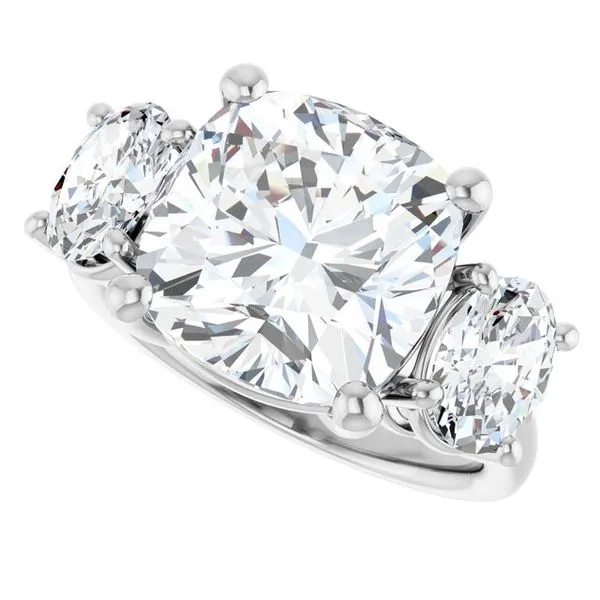 Three-Stone Engagement Ring Image 5 Hudson Valley Goldsmith New Paltz, NY