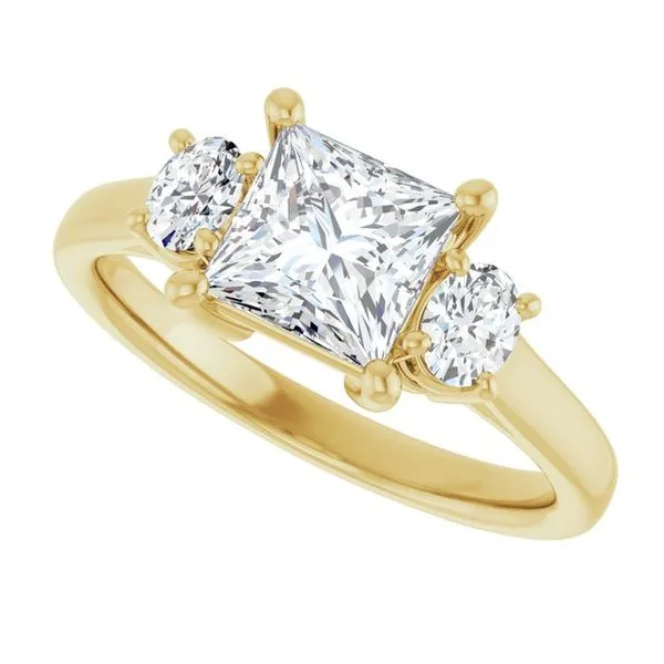 Three-Stone Engagement Ring Image 5 Hudson Valley Goldsmith New Paltz, NY