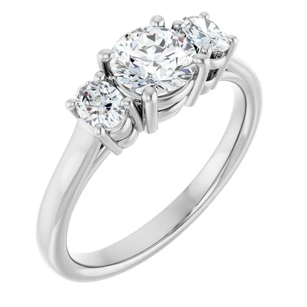 Three-Stone Engagement Ring The Ring Austin Round Rock, TX