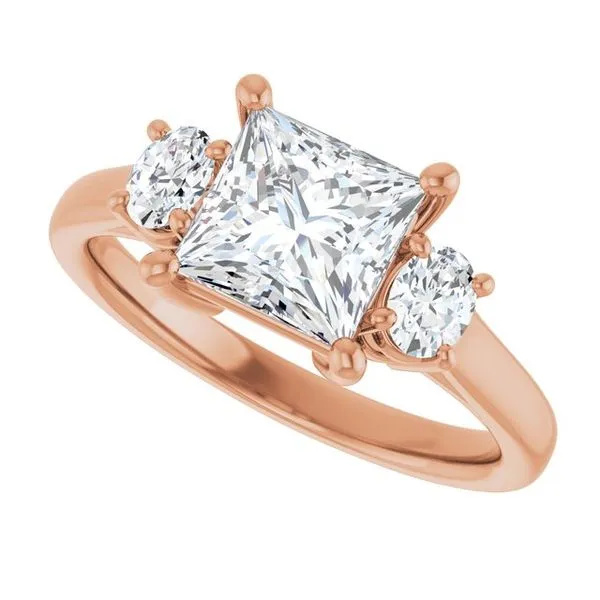 Three-Stone Engagement Ring Image 5 Hudson Valley Goldsmith New Paltz, NY