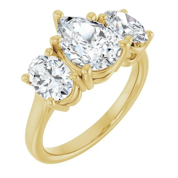 Three-Stone Engagement Ring The Ring Austin Round Rock, TX