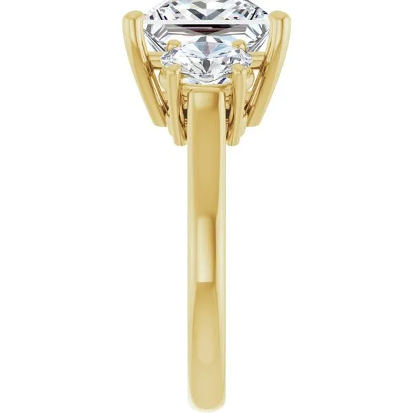 Three-Stone Engagement Ring Image 4 Hudson Valley Goldsmith New Paltz, NY