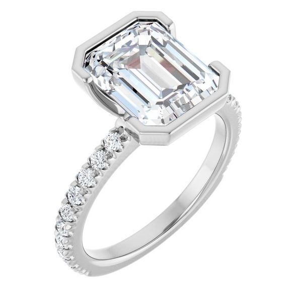 Half-Bezel Engagement Ring
