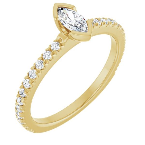 Half-Bezel Engagement Ring