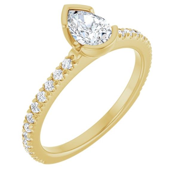 Half-Bezel Engagement Ring