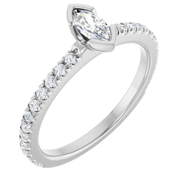 Half-Bezel Engagement Ring