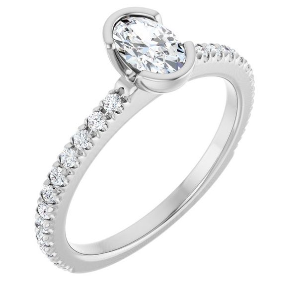 Half-Bezel Engagement Ring