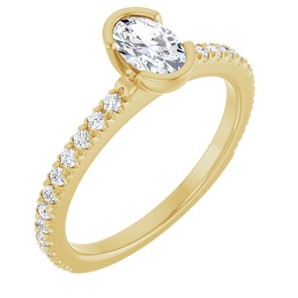 Half-Bezel Engagement Ring