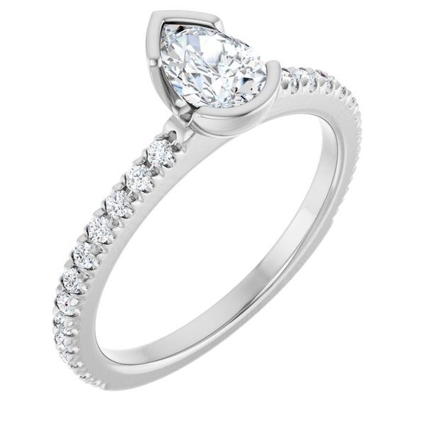 Half-Bezel Engagement Ring