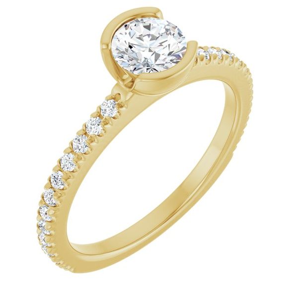Half-Bezel Engagement Ring