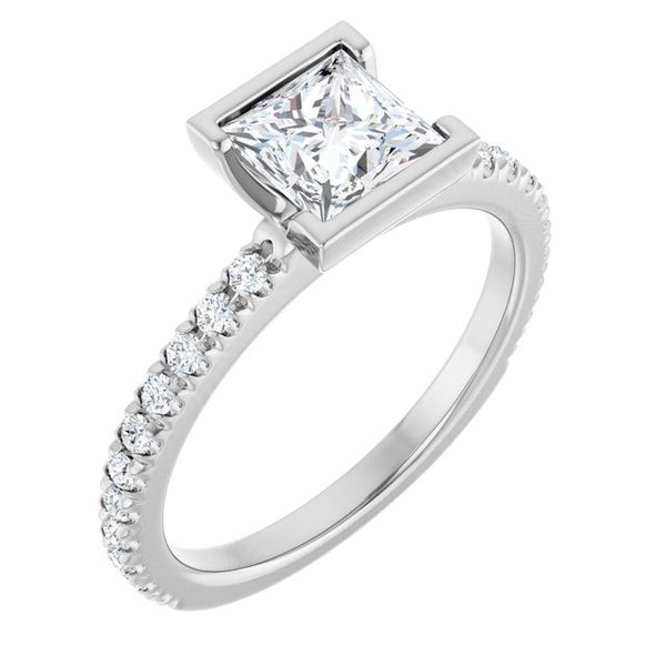 Half-Bezel Engagement Ring