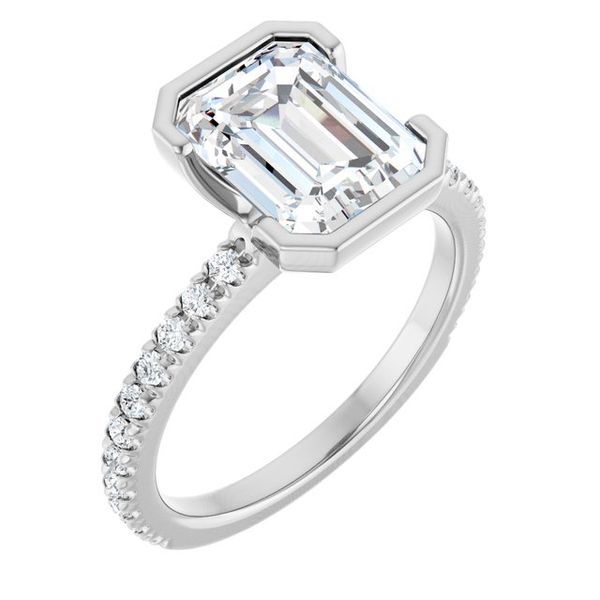 Half-Bezel Engagement Ring