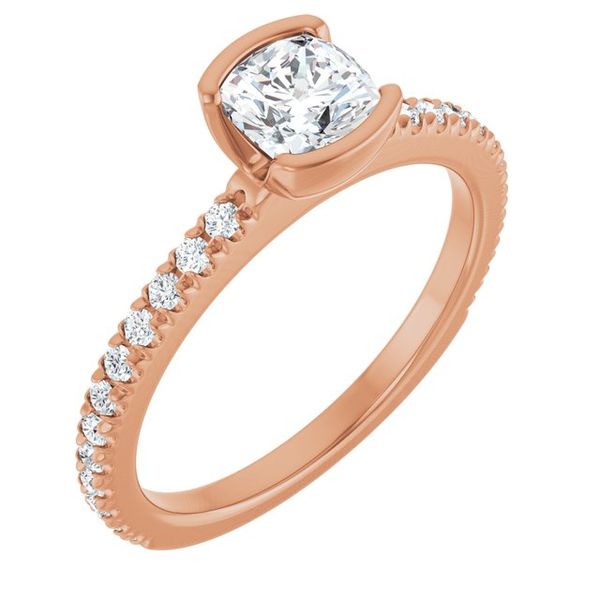 Half-Bezel Engagement Ring