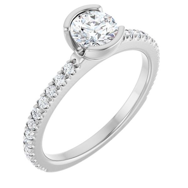 Half-Bezel Engagement Ring