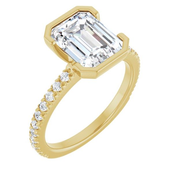 Half-Bezel Engagement Ring