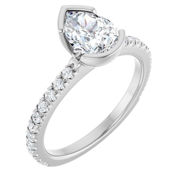 Half-Bezel Engagement Ring