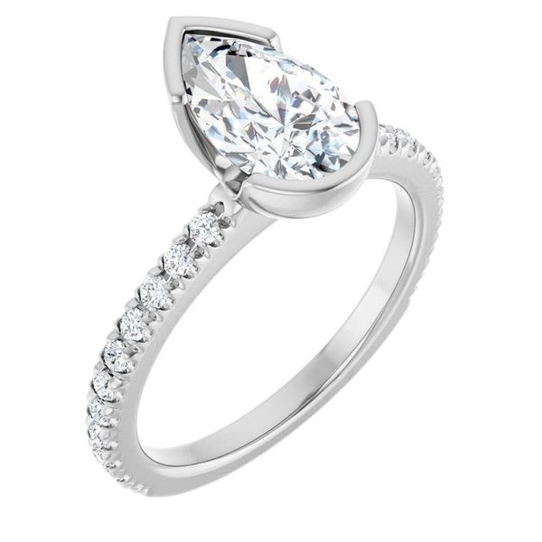 Half-Bezel Engagement Ring