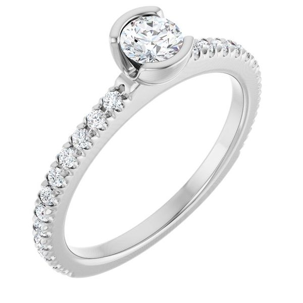 Half-Bezel Engagement Ring