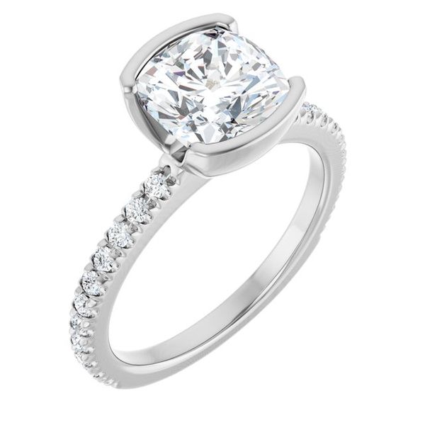Half-Bezel Engagement Ring
