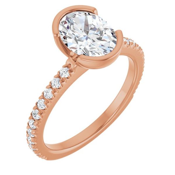 Half-Bezel Engagement Ring