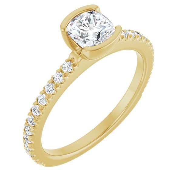 Half-Bezel Engagement Ring