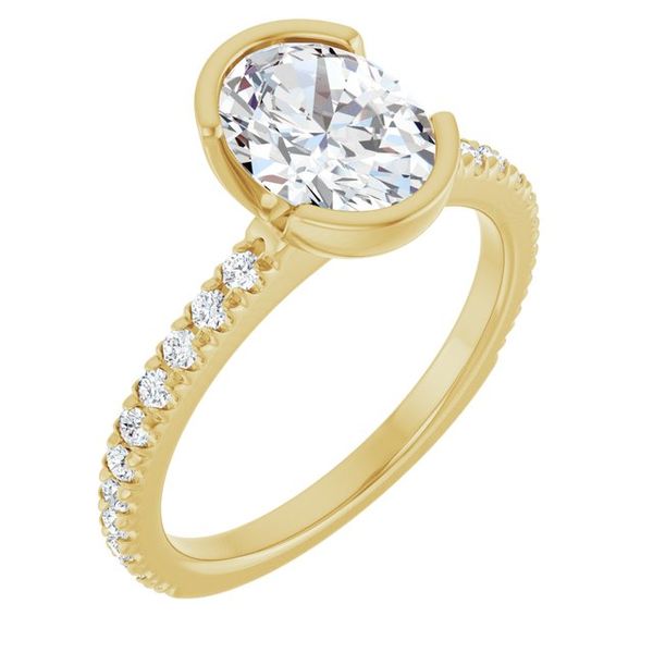 Half-Bezel Engagement Ring