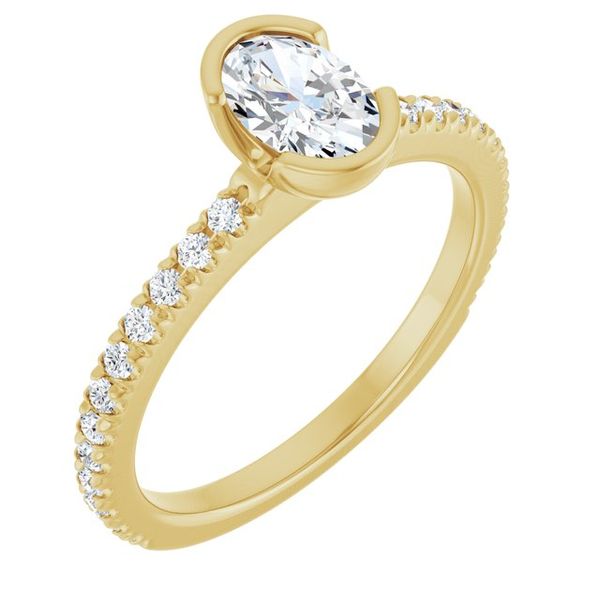 Half-Bezel Engagement Ring
