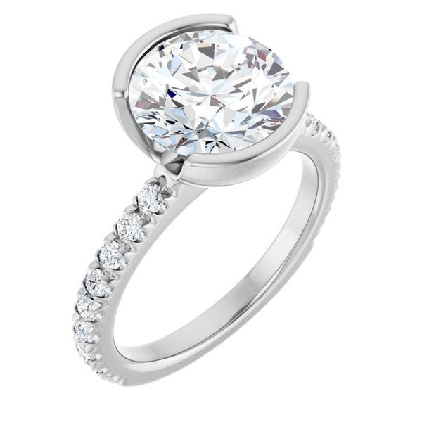 Half-Bezel Engagement Ring
