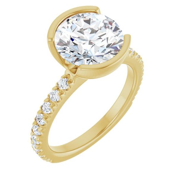 Half-Bezel Engagement Ring