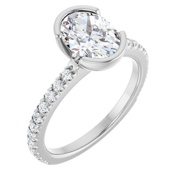 Half-Bezel Engagement Ring