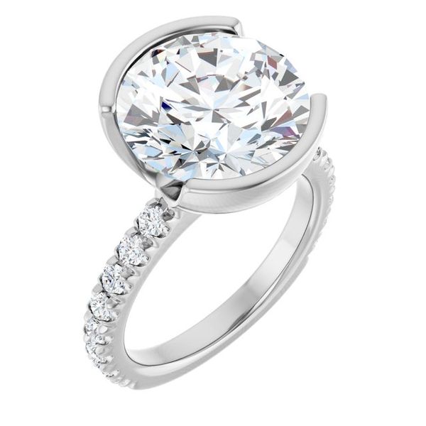 Half-Bezel Engagement Ring