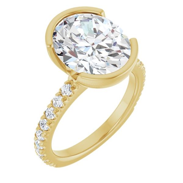 Half-Bezel Engagement Ring