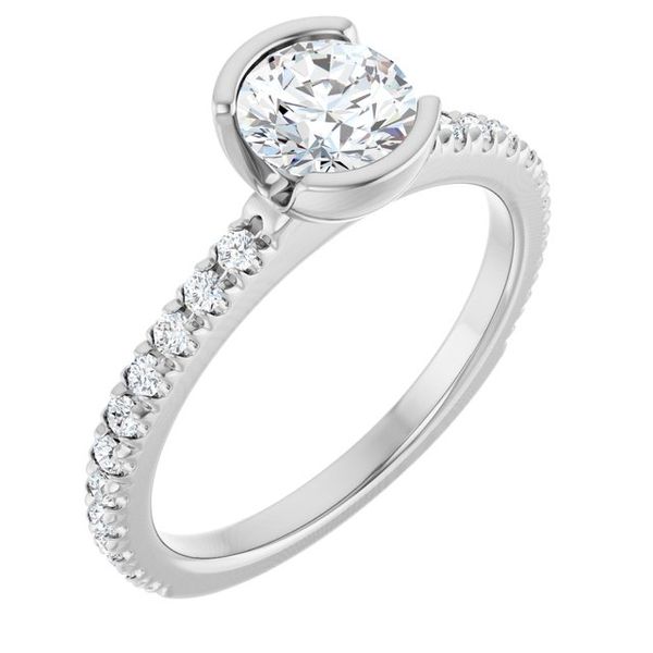 Half-Bezel Engagement Ring