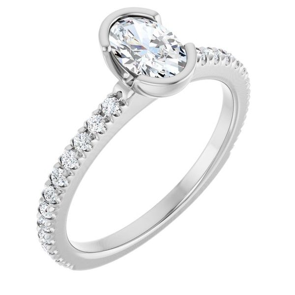 Half-Bezel Engagement Ring
