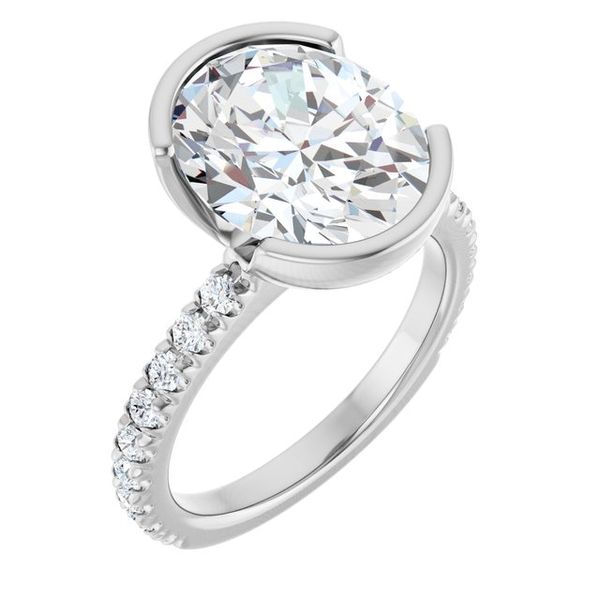 Half-Bezel Engagement Ring