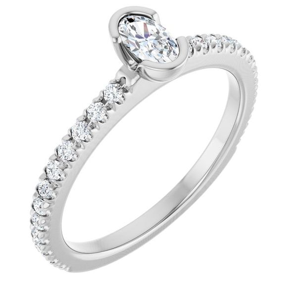Half-Bezel Engagement Ring
