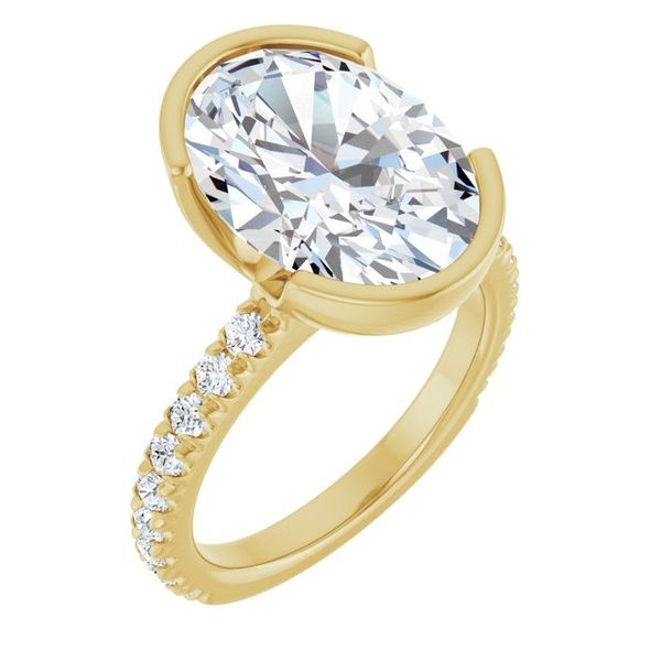 Half-Bezel Engagement Ring