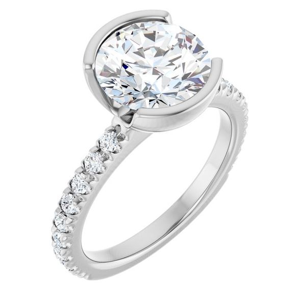 Half-Bezel Engagement Ring
