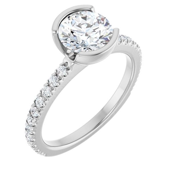 Half-Bezel Engagement Ring