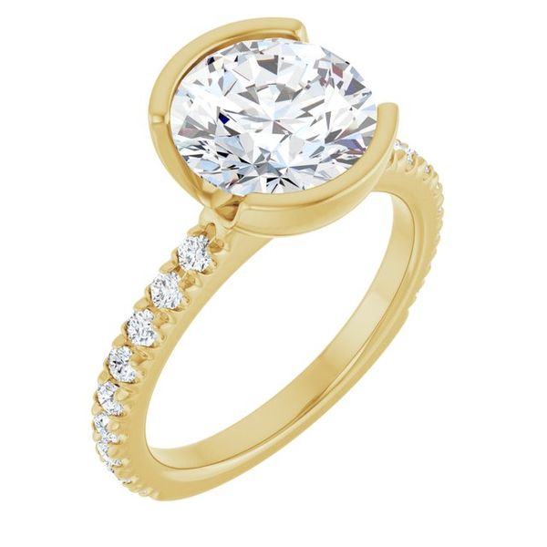 Half-Bezel Engagement Ring