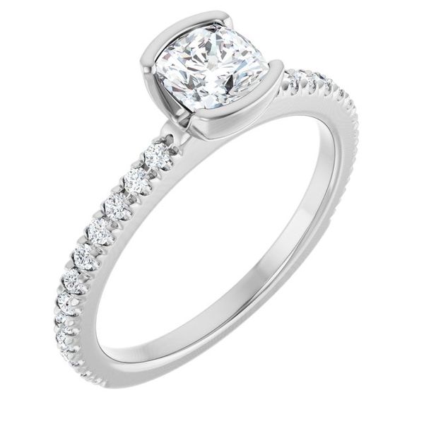 Half-Bezel Engagement Ring