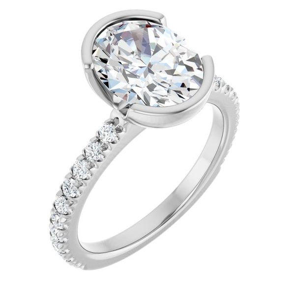 Half-Bezel Engagement Ring
