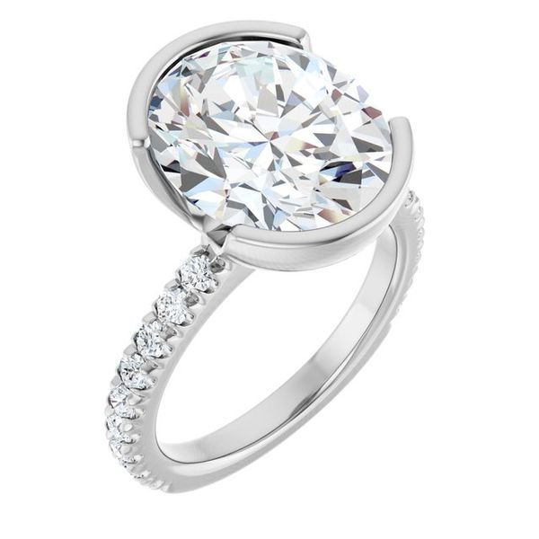 Half-Bezel Engagement Ring