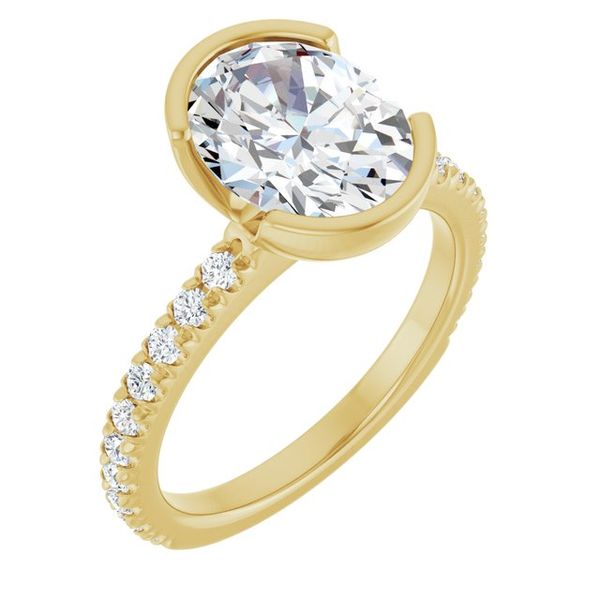 Half-Bezel Engagement Ring