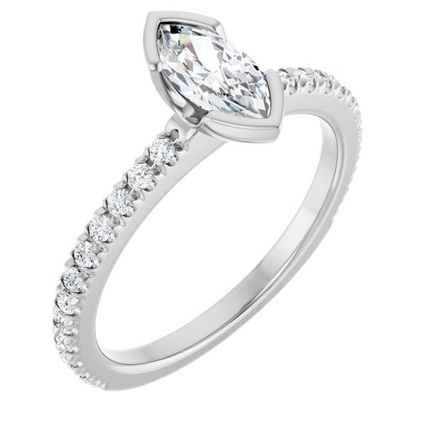 Half-Bezel Engagement Ring