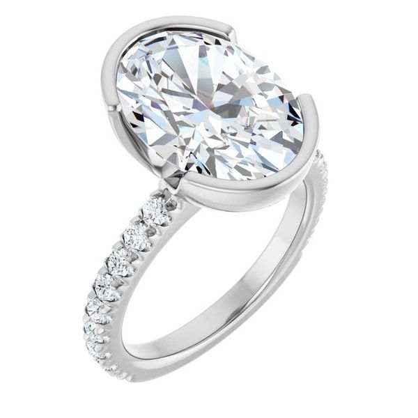 Half-Bezel Engagement Ring
